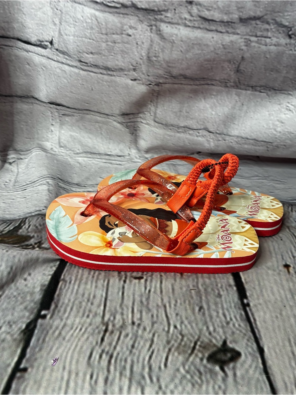 5/$20 Disney Moana Movie Moana & Pua Slingback Summer Foam Flip Flop Toddler 7/8